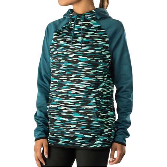 Nike Tops - Nike Therma-FIT Haze Drawstring Hoodie Jacket S Teal Thumb Holes